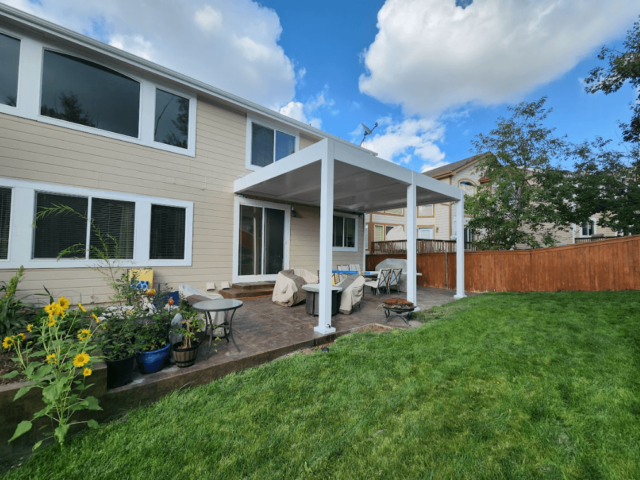 photo of a fixed roof pergola serving as a patio cover - Patio Cover options and contractor in Colorado