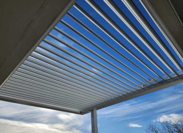 photo of a louvered roof pergola from Azenco Outdoor - Louvered pergolas contractor near me in Colorado