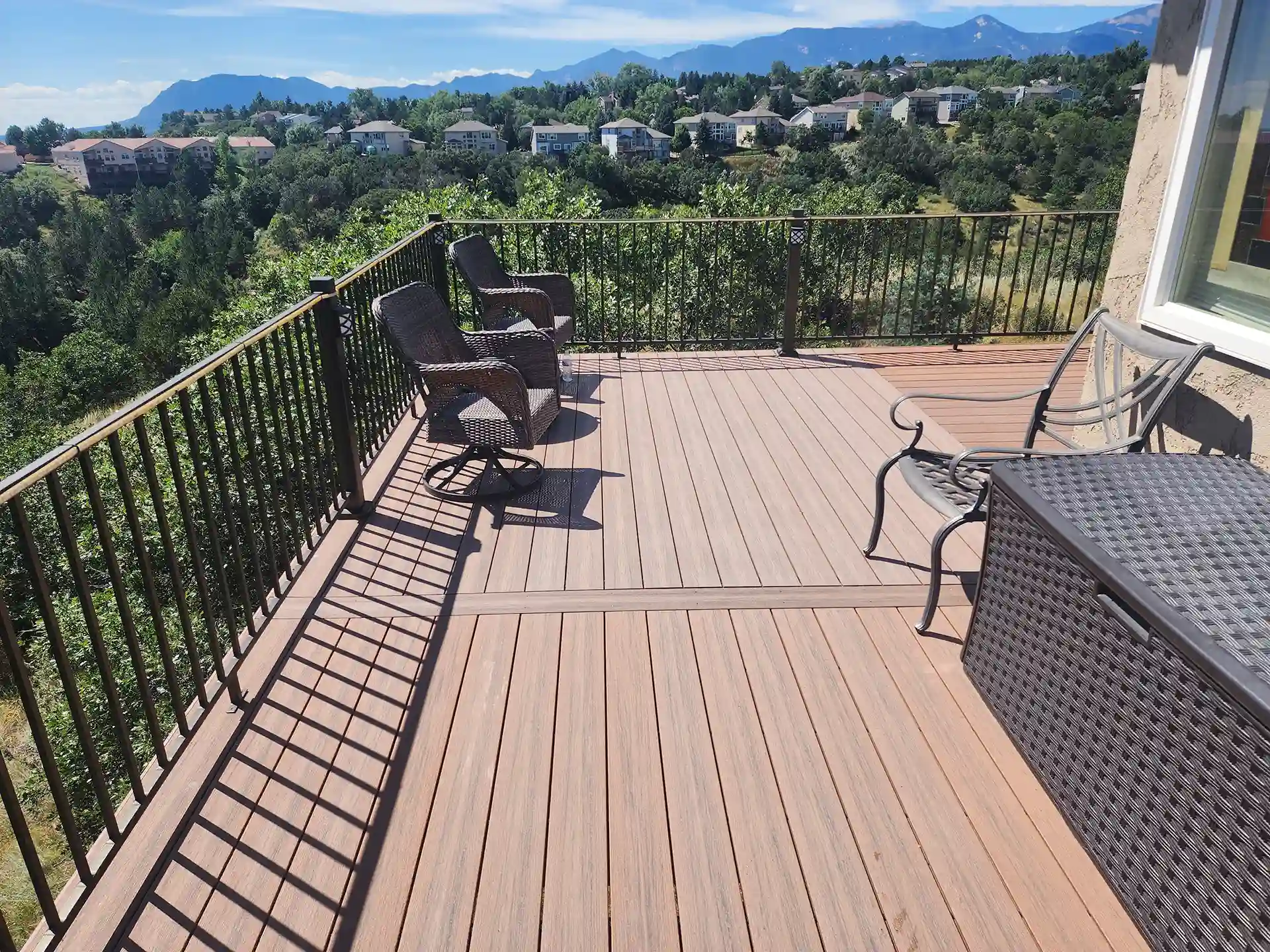 photo of a composite deck surface, made with eco-friendly materials