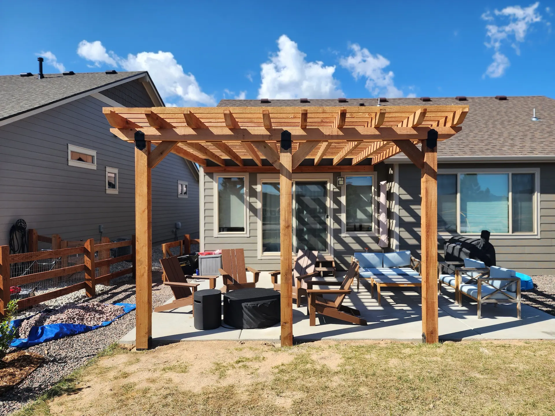 Ledgered Cedar Pergola Monument